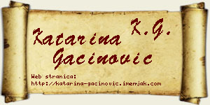 Katarina Gaćinović vizit kartica